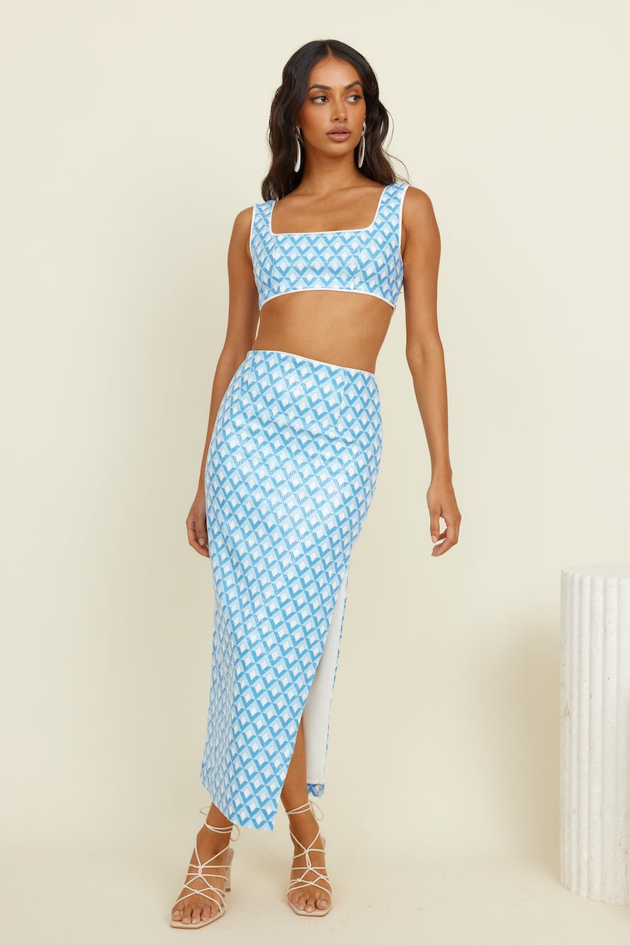 RUNAWAY THE LABEL Carla Crop Sky Geo Print - 图片 3