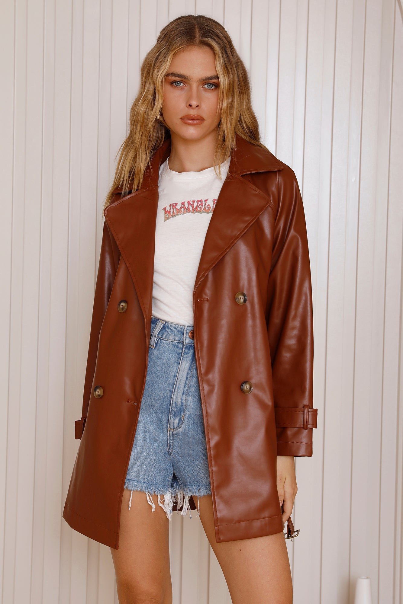 Kiss Of Venus Trench Coat Brown - 图片 3